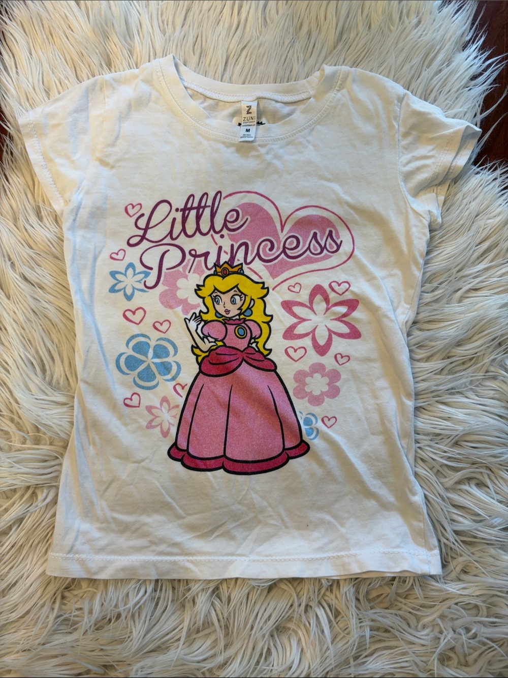 Girls 'Little Princess' Princess Peach Pink Graphic Tee